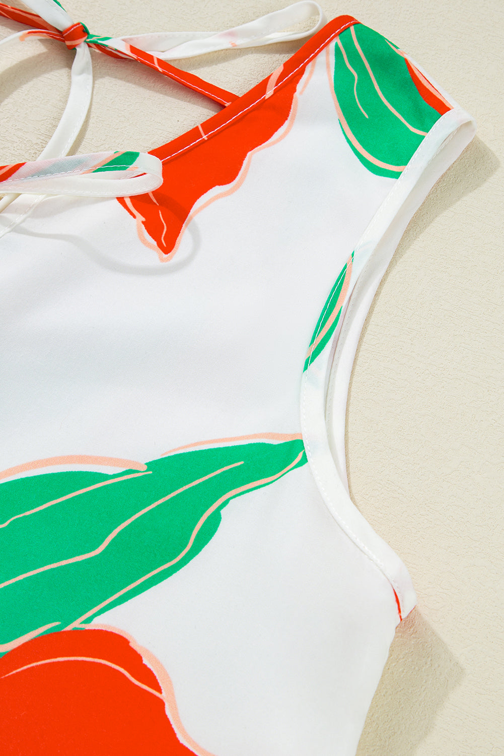 Red Floral Print Tie Front Ruffle Hem Mini Dress Short Dresses a290e00d1020161e