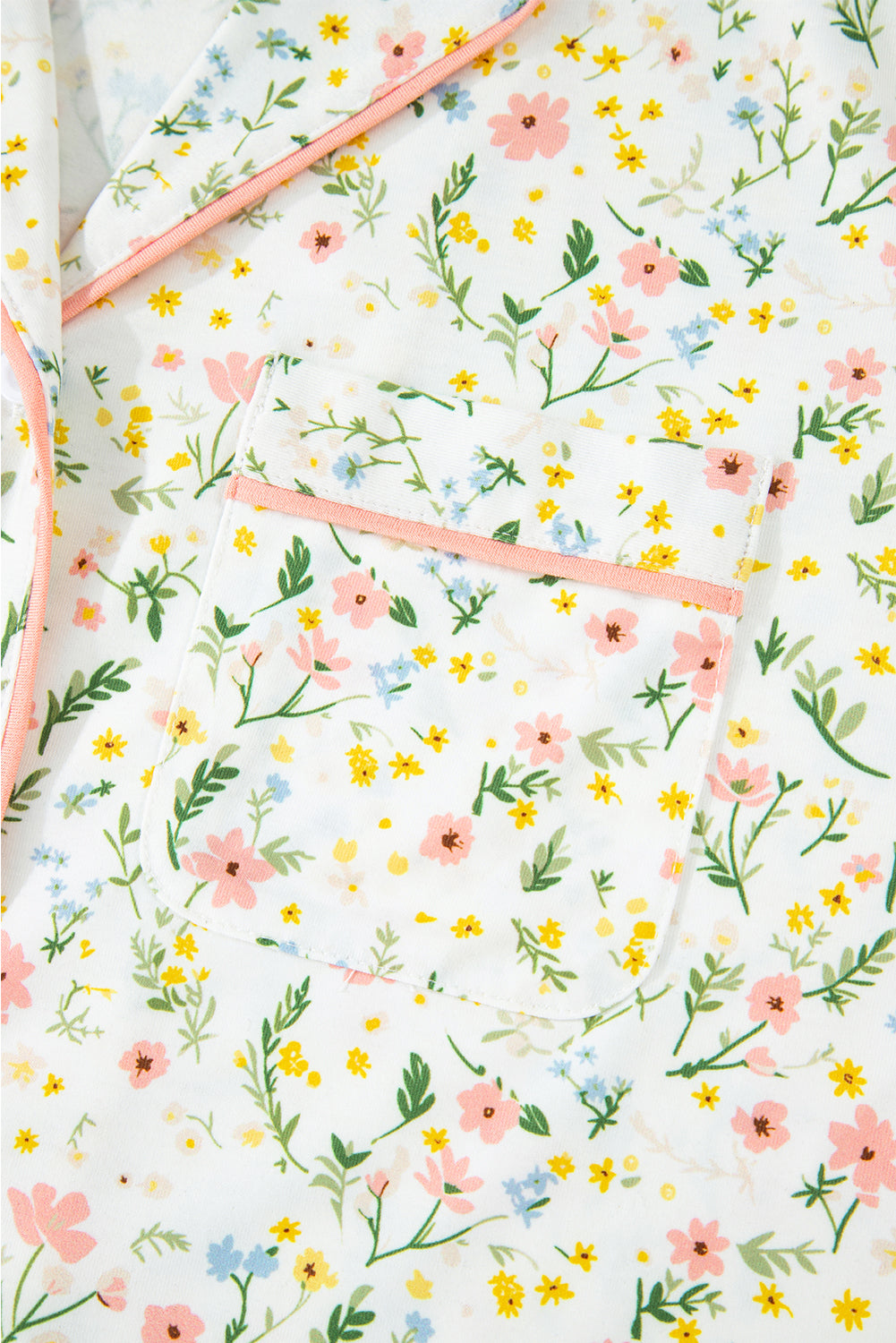 Beige Bow and Cherry Print Ruffle Hem Shorts Pajama Set Two Piece Shorts Sets a294740cc2301206