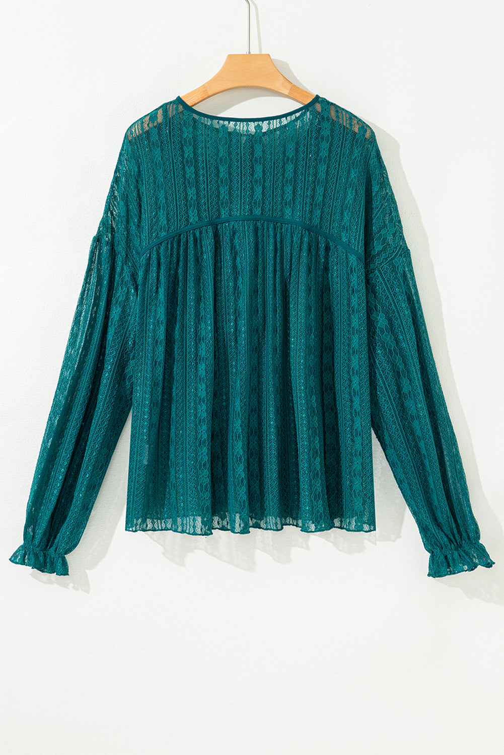 Evergreen Sheer Lace Balloon Sleeve Babydoll Blouse Blouses a2d762e4ea4f7c51