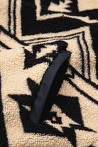 Black Vintage Geometric Half Zip Plush Sweatshirt Sweatshirts & Hoodies a3611205a6e21222