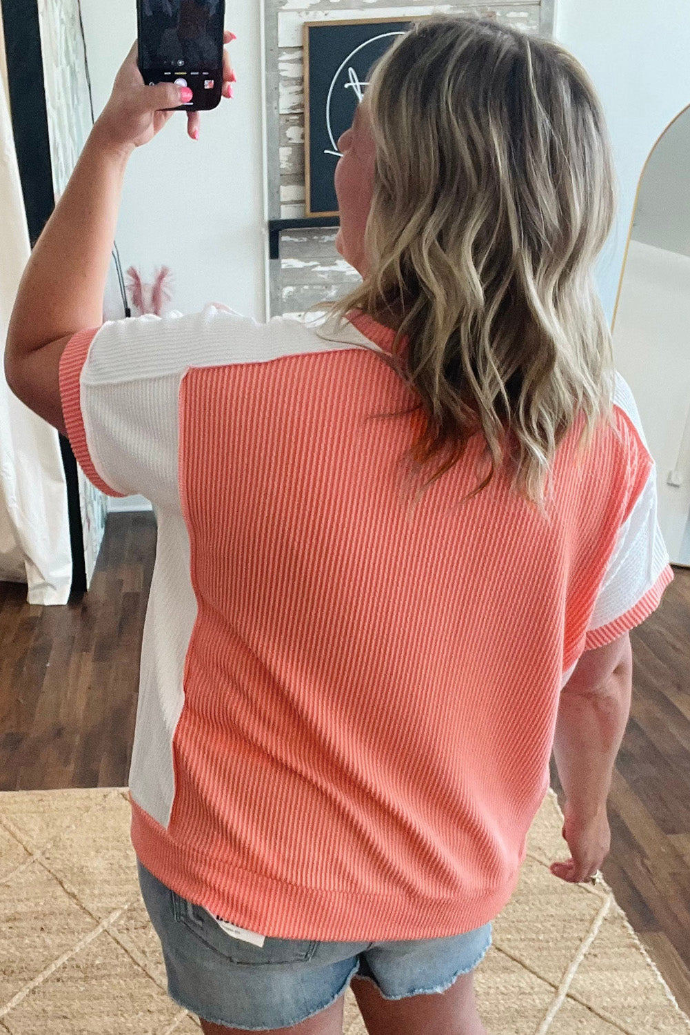 Carrot Twist Rib Colorblock Plus Size Top Plus Size Tops a3f002b361185c85