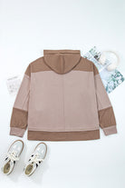 Goat Waffle Patchwork Plus Size Pocketed Hoodie Plus Size Tops a423781470ae854a