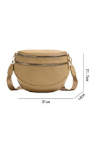 Parchment PU Leather Double Zipper Crossbody Bag Crossbody Bags a4abba9a3570339d