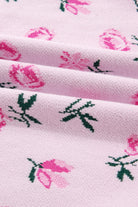 Delicacy Sweet Floral Print Drop Shoulder Cropped Sweater Sweaters a4ddca3906acbbb6