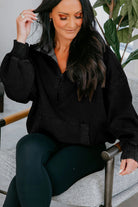 Black Half Zip Kangaroo Pocket Mineral Wash Baggy Hoodie Sweatshirts & Hoodies a5703bf3878dd20d