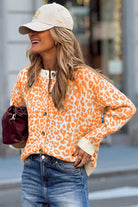 Khaki Leopard Drop Shoulder Knitted Cardigan Cardigans a5f51c49a08a7e21