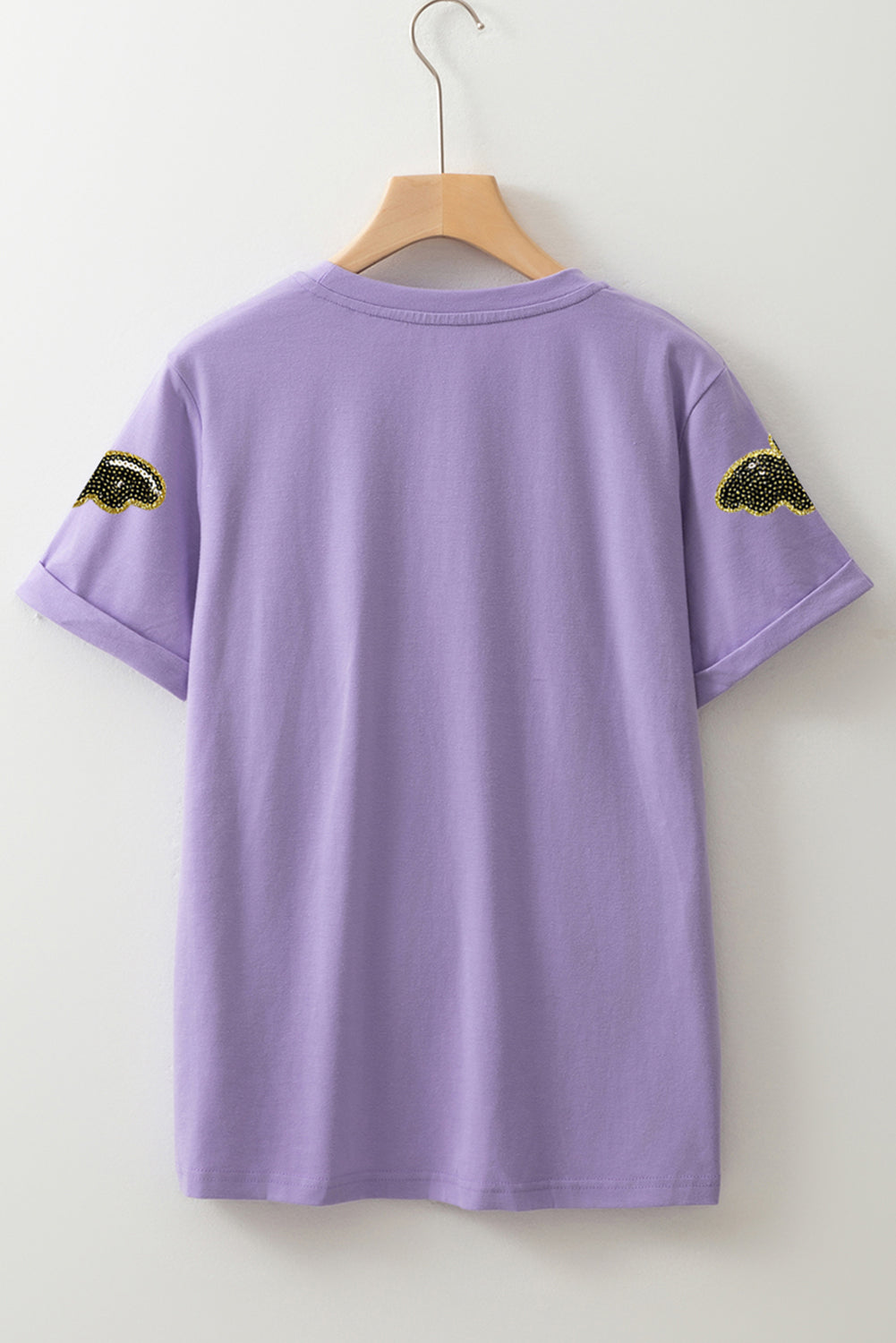 Wisteria Sequin Halloween Bat Patched Casual T Shirt Graphic Tees a712b999694e6642