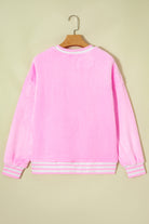 Sachet Pink Merry Letter Pattern Plush Pullover Long Sleeve Tops a8d9dfe2481546ef