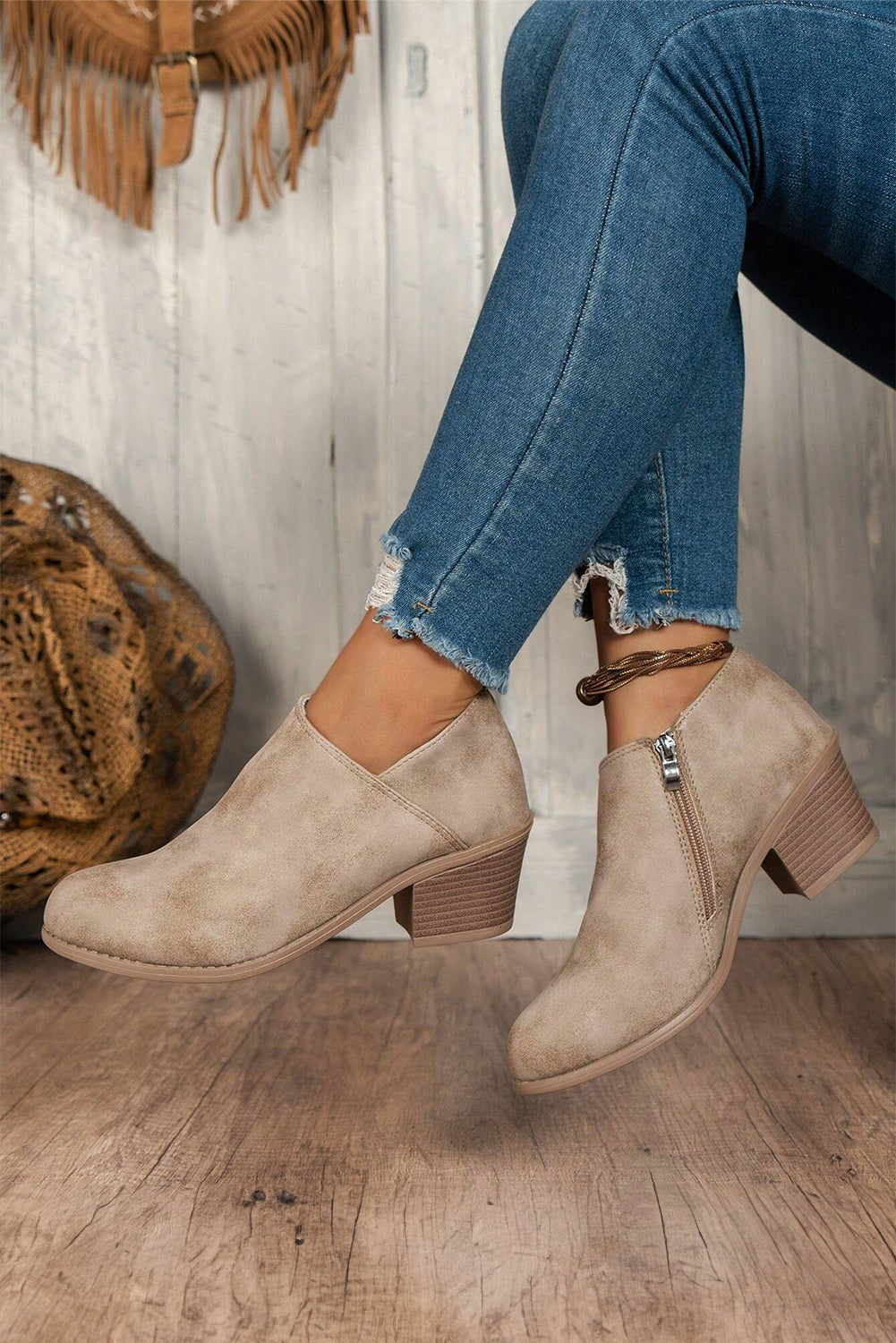 Coffee Suede Casual Ankle Boots Boots a9705242306663b9