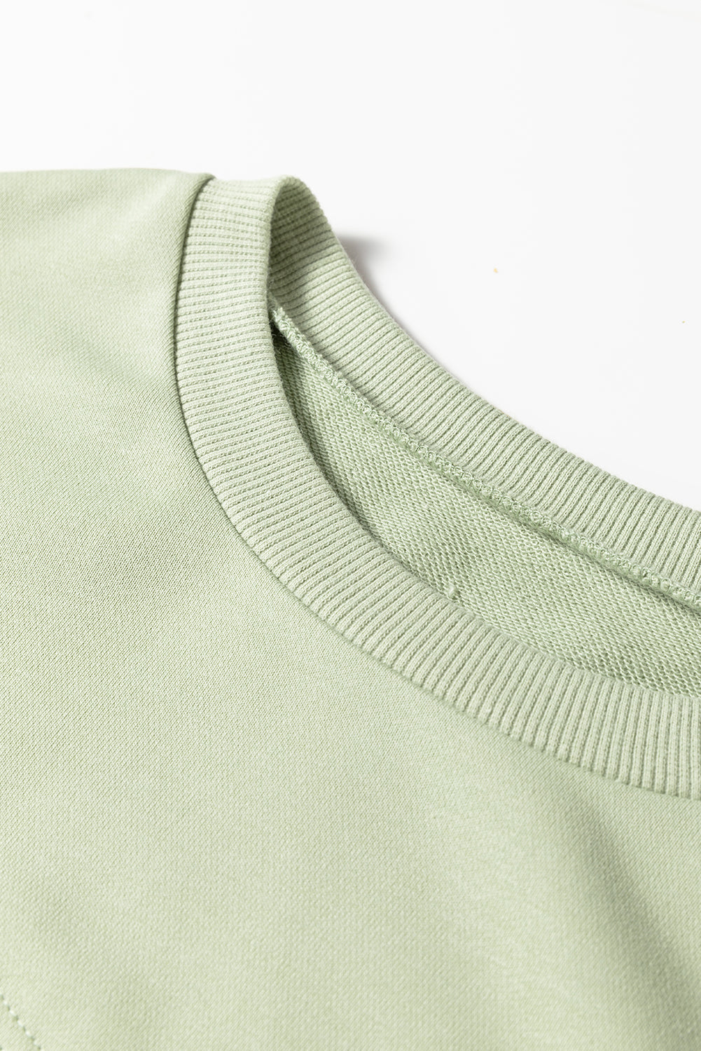 Laurel Green Floral Plaid Mixed Sleeve Raw Edge Relaxed French Terry Top Long Sleeve Tops ab3a8f66eb80cf9d