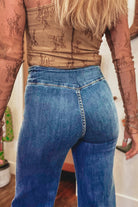 Sail Blue High Waist Button Raw Hem Jeans Jeans ac1bc2d4af2415c7