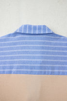 Parchment Plus Size Striped Contrast Trim Waffle Knit Collared Top Pre Order Plus Size adcb4c7634bd204a