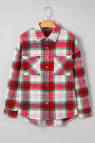 Khaki Christmas Plaid Casual Flannel Shacket Jackets add320513013143d