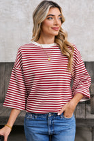 Black Stripe Bowknot Backless T-Shirt T Shirts adf69381a025041d
