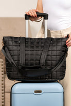 Black Quilted Patchwork Large Tote Bag and Clutch 2pcs Set Tote Bags ae4ed9030f49e11f