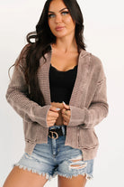 Dark Brown Mineral Wash Exposed Seam Patchwork Knit Cardigan Cardigans ae528b9017a61ad6