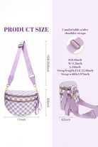 Pink Checkered Print Wide Strap Large Crossbody Bag Crossbody Bags af513929848fd15c