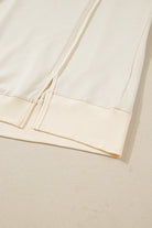 Beige Plus Size Plaid Patchwork Sleeve Pullover Top Plus Size Tops af580cba14102e89