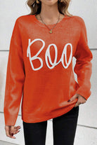 Apricot Halloween Boo Drop Shoulder Knit Sweater Sweaters af6c706b7a888e60