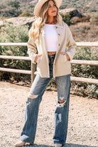 Parchment Suede Sherpa Lined Western Loose Jacket Jackets b07e81a49771a24e