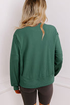Evergreen Solid Color Raw Seam Patchwork Ribbed Drop Shoulder Sweatshirt Sweatshirts & Hoodies b21940545da38cd2