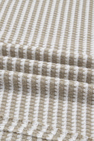 Brown Plus Size Stripe Ribbed Trim Drop Shoulder Long Sleeve Oversized Top Plus Size Tops b23e9680e436618d