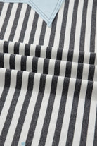 Gray Stripe Contrast Star Stitched Plus Size Long Sleeve Top Plus Size Tops b306ff53eff2b70f