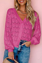 Rose Lightweight Buttoned Front Crochet Cardigan Cardigans b35473f7aa373cf2