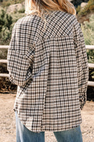 Green Contrast Corduroy Flap Pocket Patchwork Plaid Shacket Jackets b3ed5fa674172e18