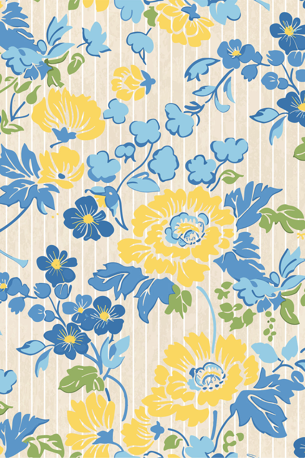 Blue Floral Print Striped Trim Puff Sleeve Mini Dress Short Dresses b5f074a87b71db32