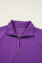 Wisteria Half Zip Sporty Pullover Mini Skirt 2pcs Outfit Two Piece Skirt Sets b6da37a471694f28