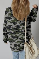 Green Camouflage Print Exposed Seam Drop Shoulder Sweatshirt Sweatshirts & Hoodies b73b41363d4f10bd