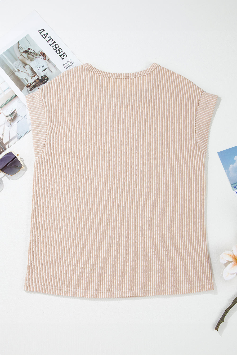 Carbon Grey Twisted Ribbed Textured Plain T Shirt T Shirts b754b03be265cdc0