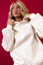 Pink Floral Kangaroo Pocket Hoodie Pants Set Two Piece Pants Sets b7c3fbbac9358486