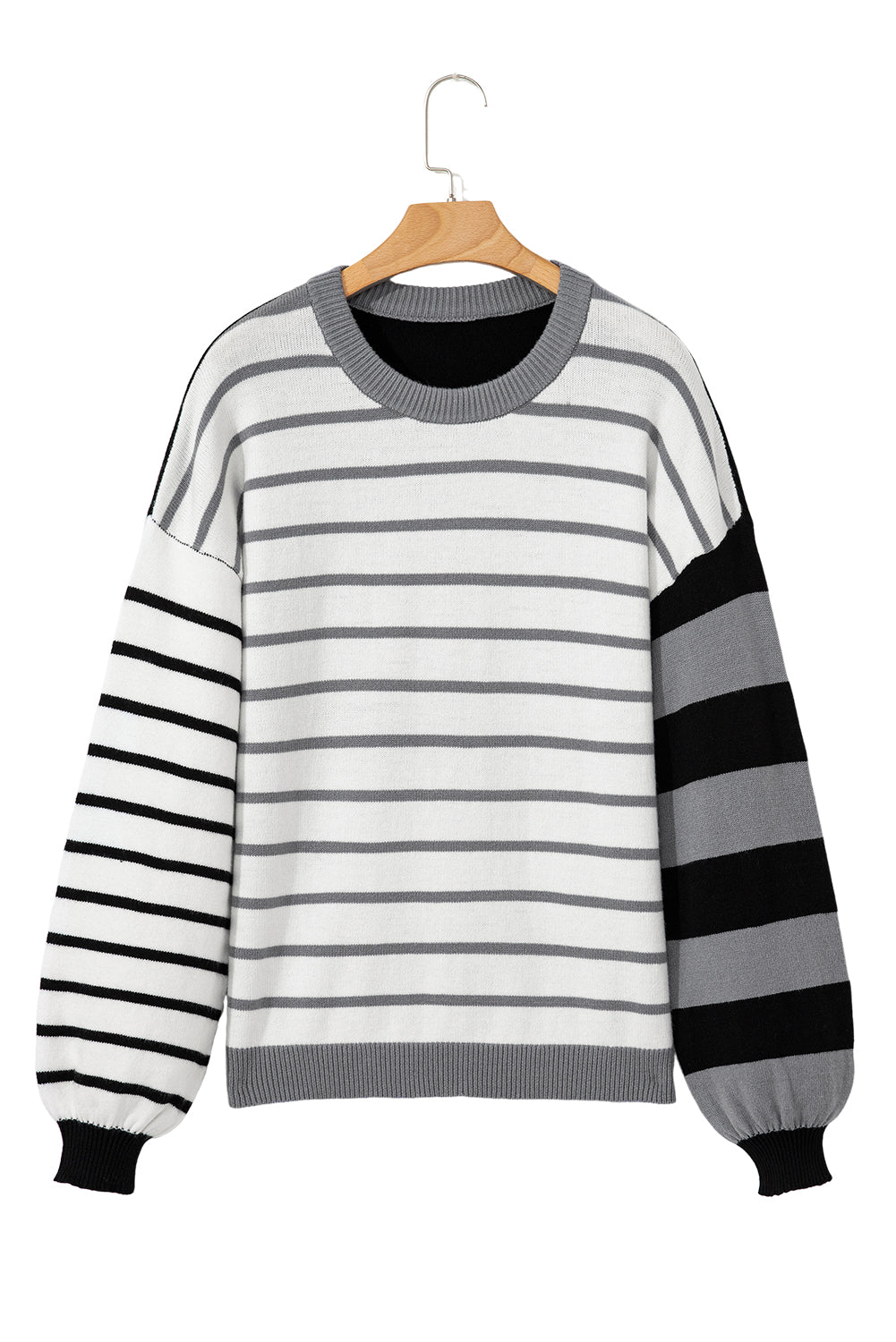 Orange Striped Colorblock Pullover Sweater Sweaters b8027bd98a5df959