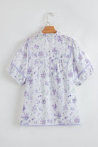Purple Floral Print Split Neck Plus Size Top Plus Size Tops b8ca4e9a8f6c3be3