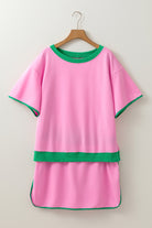 Bonbon Plus Size Contrast Trim T Shirt and Skort Two Piece Set Plus Size Matching Sets b96c297d1d8200d5