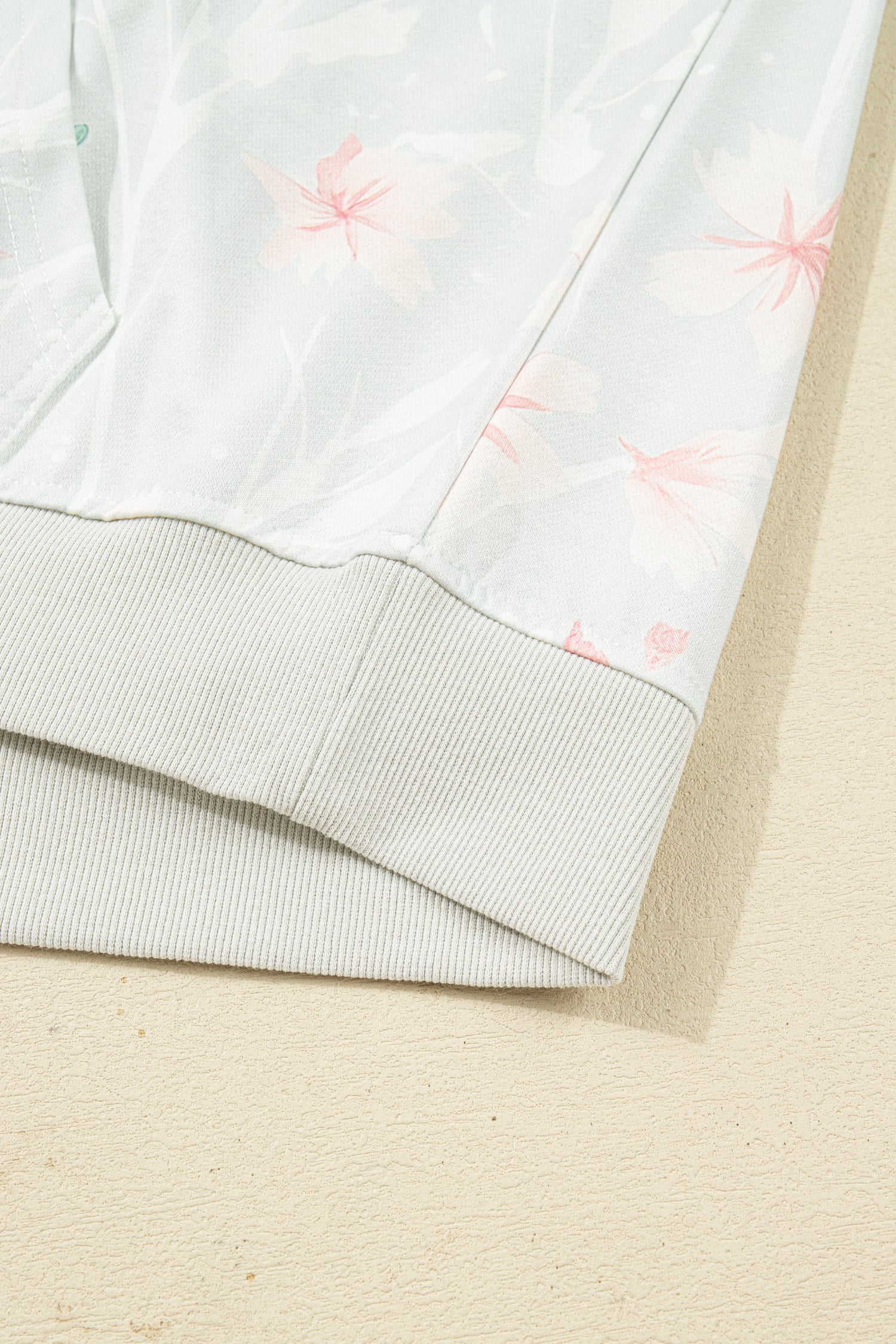 Gray Floral Print Plus Size Loose Hoodie Plus Size Sweatshirts & Hoodies b98616cea814138c