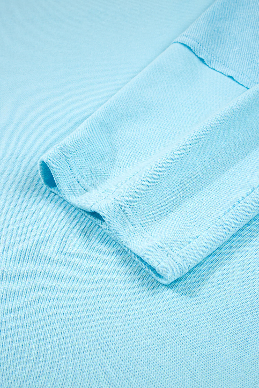 Aruba Blue Solid Color Pullover Top Plus Size Raw Hem Shorts Set Plus Size Matching Sets b9bfa98d73a6221c