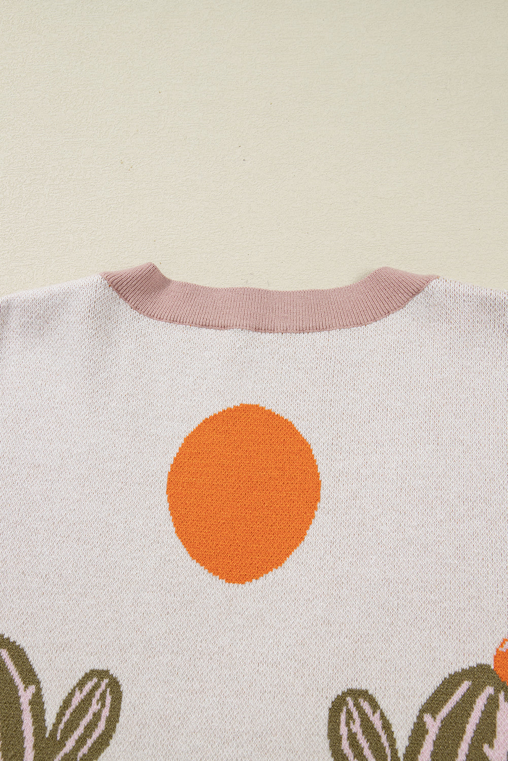 Apricot Cactus Print V Neck Plus Size Button Cardigan Plus Size Sweaters&Cardigans b9eb184cb05113d9