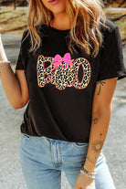 Black Leopard Ghost Boo Heat Transfer Printing Halloween T Shirt Graphic Tees b9fa4d898579bd21