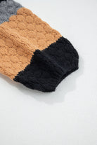 Khaki Colorblock High Neck Baggy Sweater Sweaters ba7bb51a1aecf626