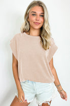 Carbon Grey Twisted Ribbed Textured Plain T Shirt T Shirts bac13f03029514fe