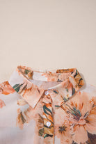 Orange Floral Puff Sleeve Lightweight Shirt Blouses bbbaac65f5e435f8