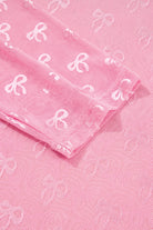 Pink Plus Size Bow Embroidered Mesh Long Sleeve Top Plus Size Tops bceef018e8e83565