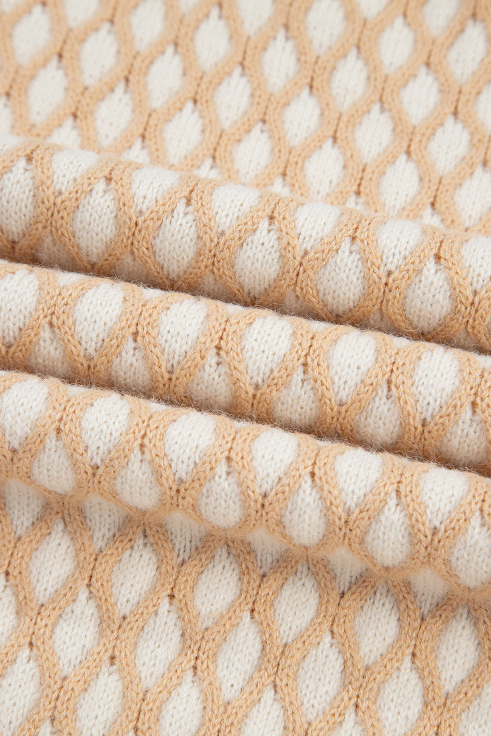 Smoke Gray Checkered Textured Knit Mock Neck Sweater Sweaters be2bb5025e88e66a