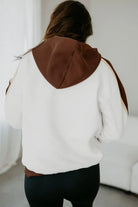 Coffee Colorblock Kangaroo Pocket Long Sleeve Hoodie Sweatshirts & Hoodies bea1a28eab3a4fe0
