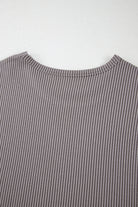 Carbon Grey Twisted Ribbed Textured Plain T Shirt T Shirts bfbc0c13c883bdc0