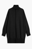 Gold Flame Solid Color Turtleneck Drop Shoulder Loose Sweater Dress Sweater Dresses c0ff0725a04b9be2