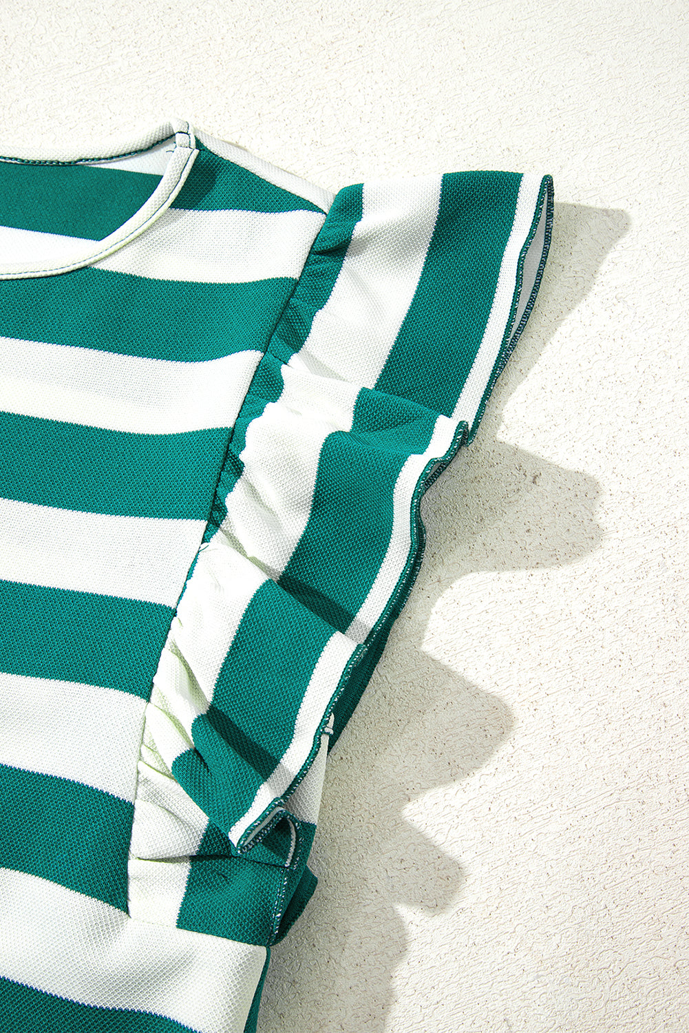 Black Stripe Flutter Sleeve Round Neck Shift Mini Dress Short Dresses c1d150b2fa477a7c